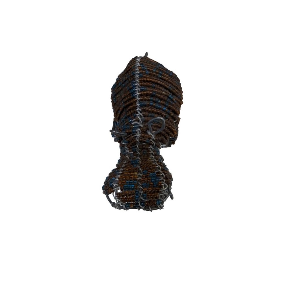 Hippo Sculpture Hippopotomus Bead Wire Beaded So African 5.5" Handcrafted Brown - Picture 3 of 7